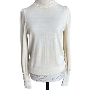 Boden 100% Merino Wool Lightweight Sweater Cream Small